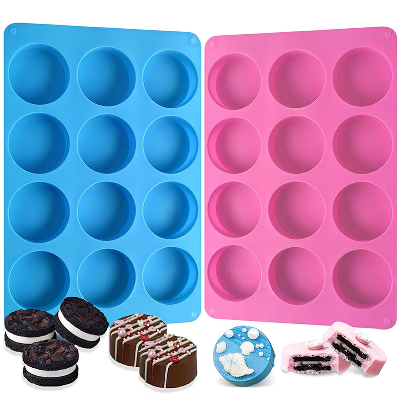Soap Making Designs - Round Silicone Molds 12-Cavity Cylinder Chocolate