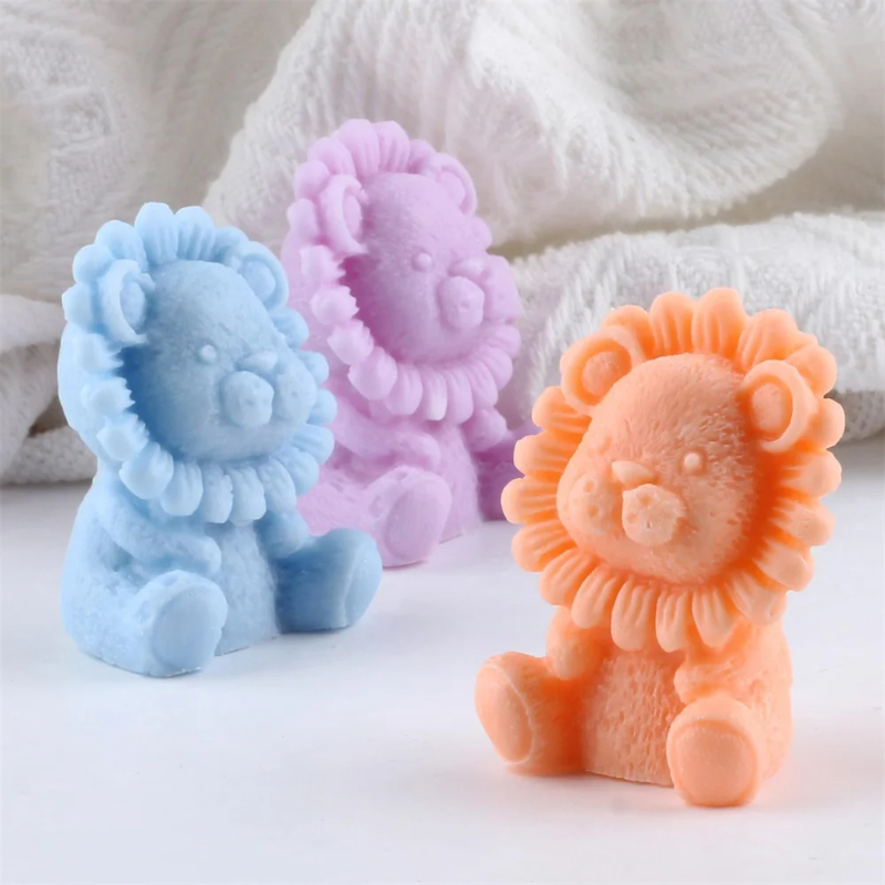 Soap Making Kit Amazon - 1PCS Cute Lionshaped Silicone Candle Mold,Handmade