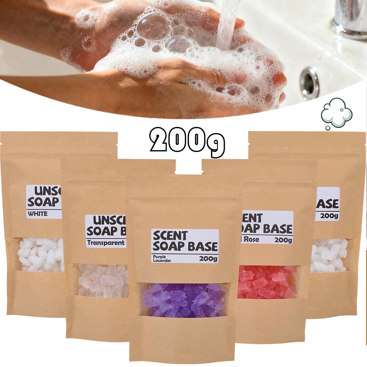 Soap Making Goats Milk - 200g Scented Soap Base Glycerin Melt