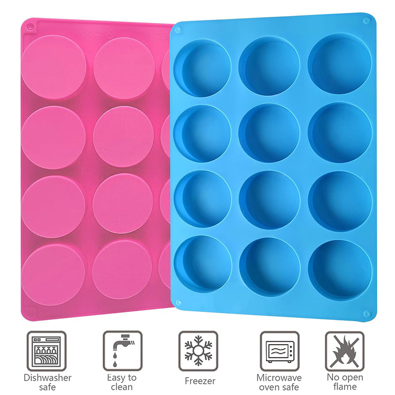 Round Silicone Molds 12-Cavity - огляд і ціна Soap Making Designs