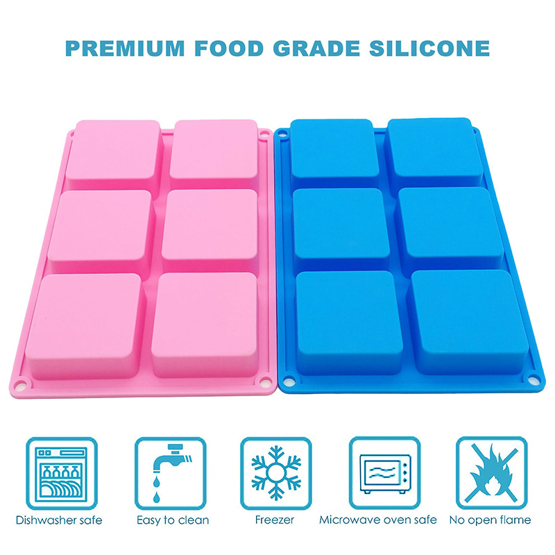 Square Soap Molds 6-Cavity Non - огляд і ціна Soap Making Designs